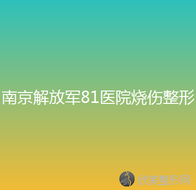 南京解放军81医院烧伤整形科